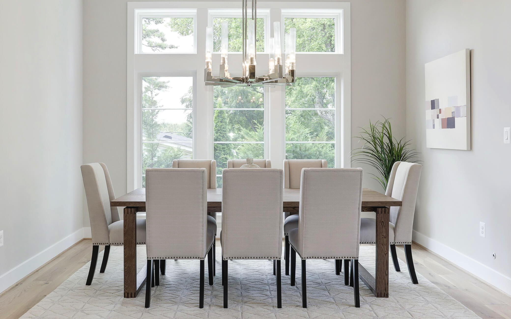 Dining room in the Parkline Woodmoor model in Park Grove by Gulick Group