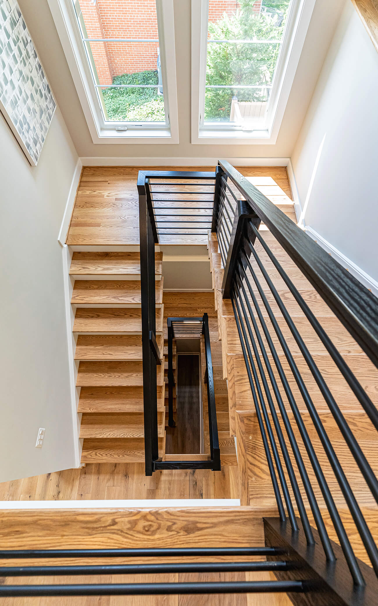 Stairs in the Parkline Woodmoor model in Park Grove by Gulick Group
